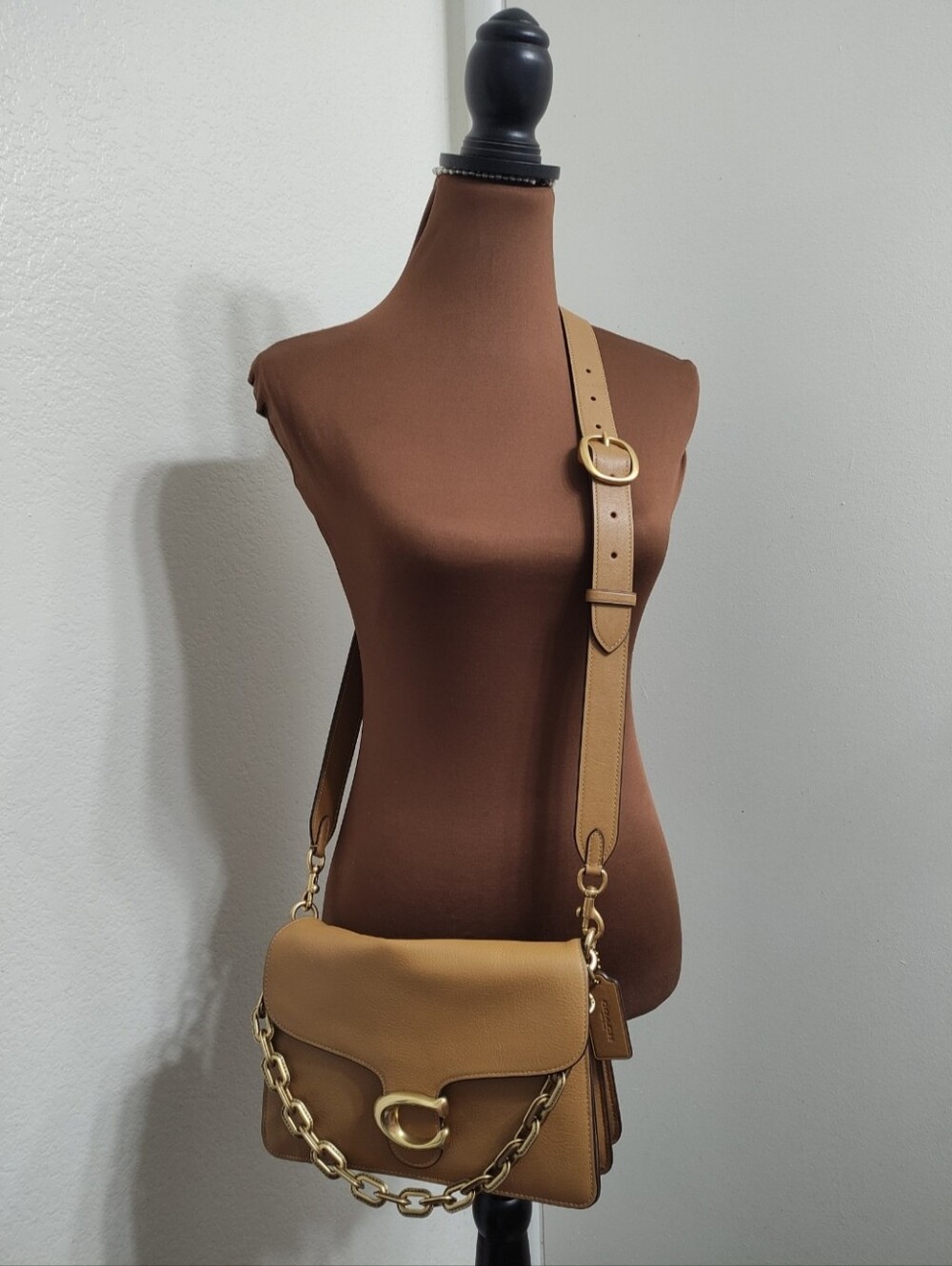 Coach CY919 Chain Tabby Shoulder Bag Honey Brown - Picture 7 of 16